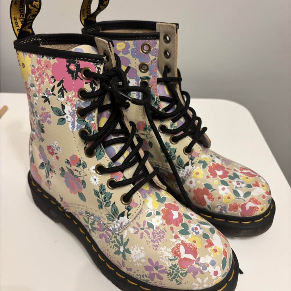 Dr. Martens Multicolor Floral Combat Boots